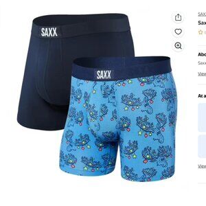 Saxx VIBE 2 pack Christmas Boxer Briefs "Moosletoe & Navy"